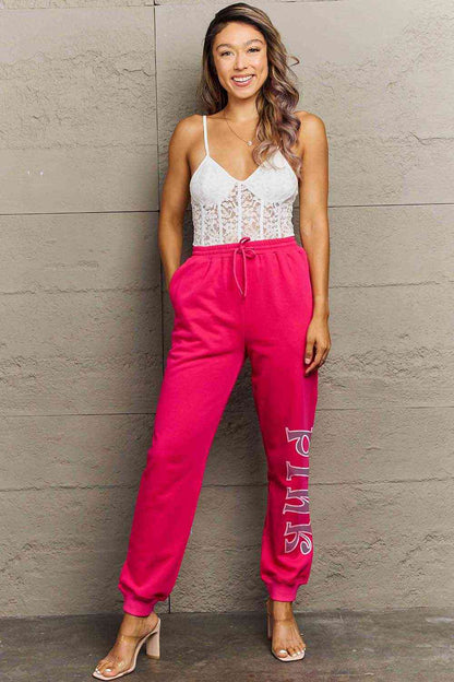 Pantalon de survêtement graphique ROSE pleine taille Simply Love