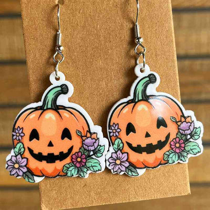 Boucles d'oreilles pendantes en acrylique sur le thème d'Halloween