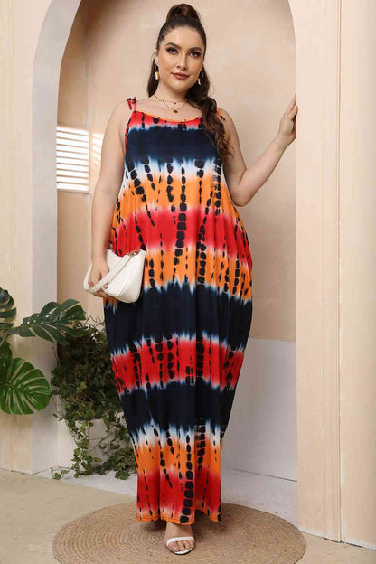 Plus Size Tie-Shoulder Maxi Dress