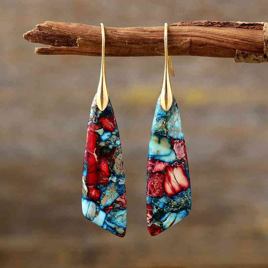 Boucles d'oreilles pendantes de forme géométrique