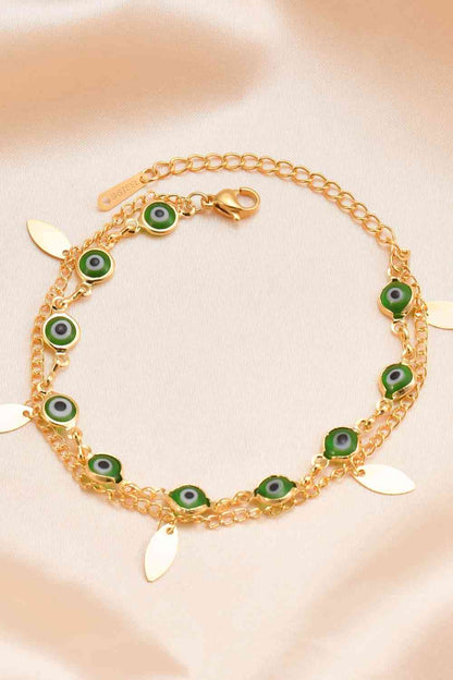 Pulsera con cierre de langosta chapada en oro de 14 quilates