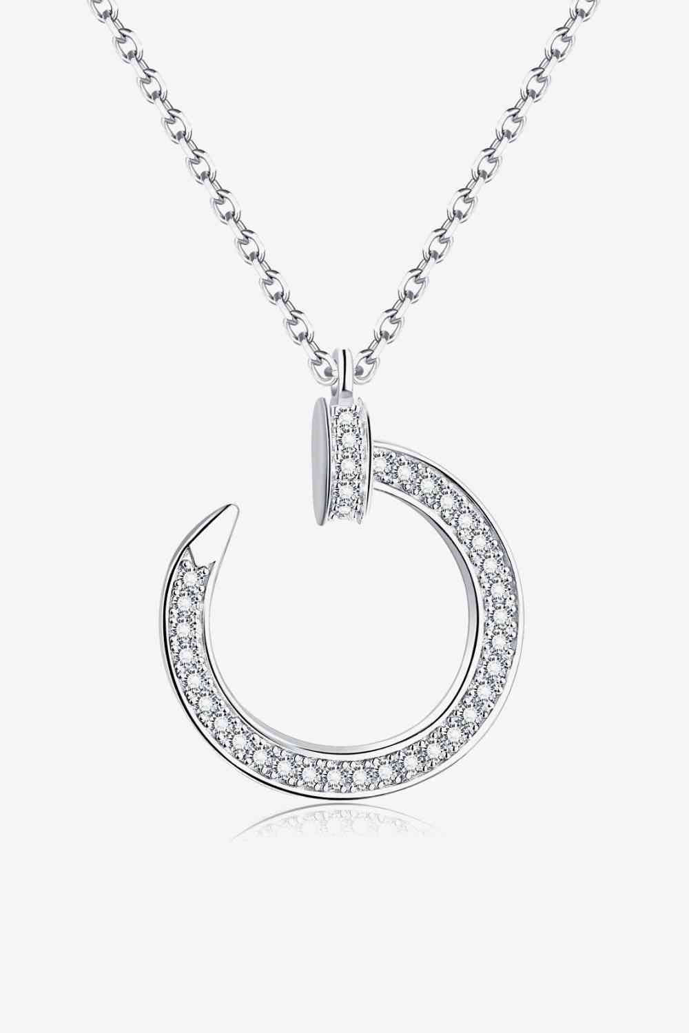 Collier pendentif à anneau ouvert Moissanite 1 Carat