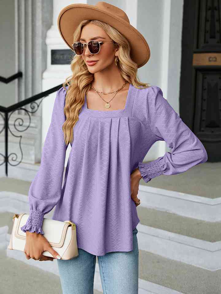 Square Neck Puff Sleeve Blouse