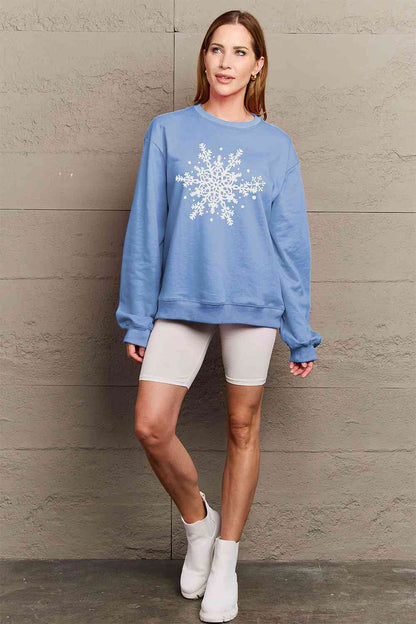 Simply Love - Sweat-shirt avec motif flocon de neige pleine taille