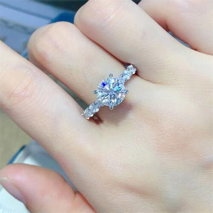 Bague en argent sterling 925 moissanite 2 carats