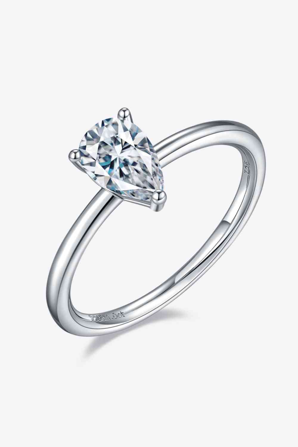 Bague solitaire en argent sterling 925 moissanite 1 carat