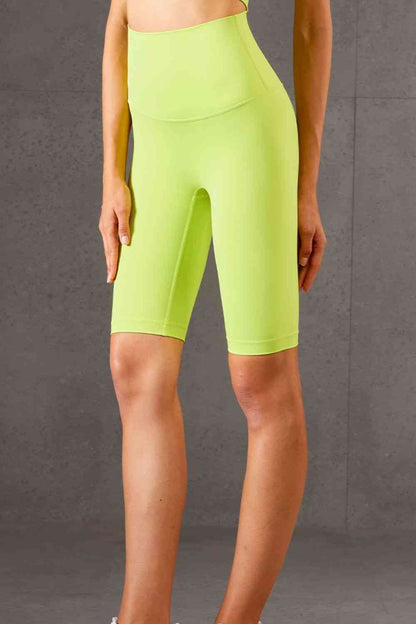 Shorts ciclistas transpirables de talle alto y cinturilla ancha