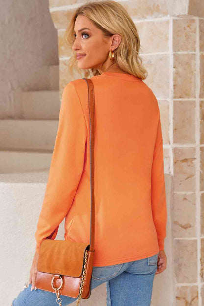 Round Neck Long Sleeve Top