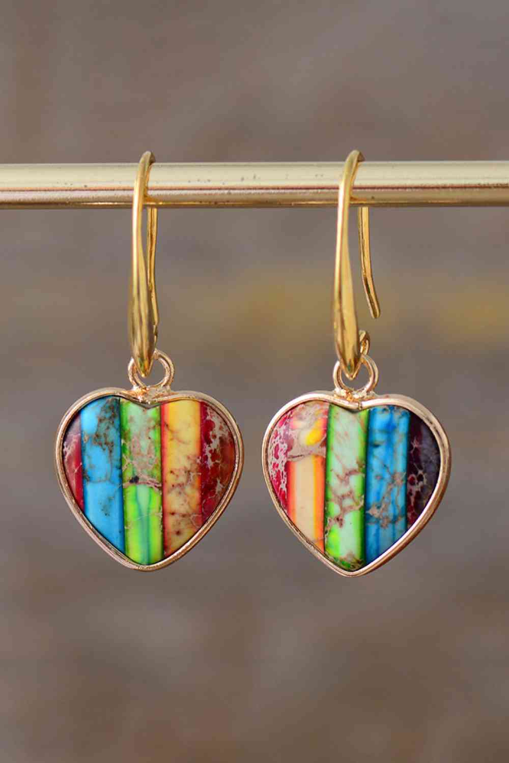 Pendientes Corazón de Jaspe Imperial