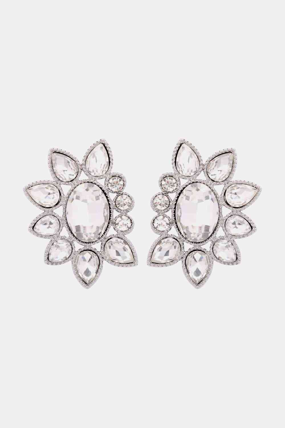 Boucles d'oreilles pendantes en pierre de verre de forme géométrique