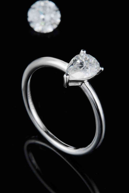 Bague solitaire en argent sterling 925 moissanite 1 carat