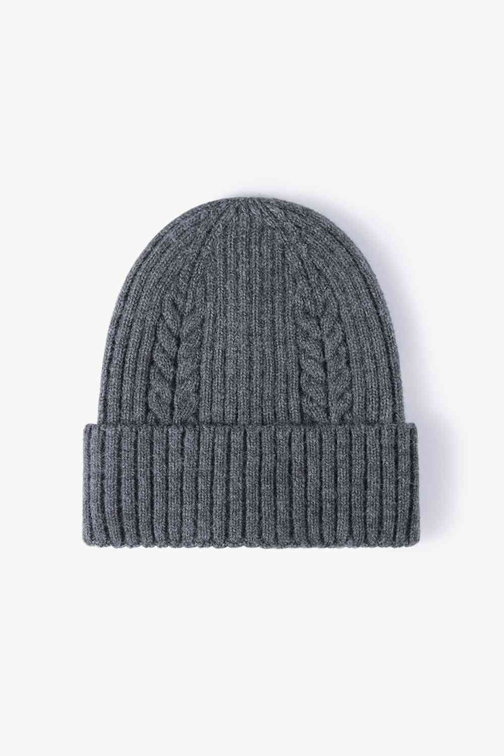 Gorro con puños de punto trenzado