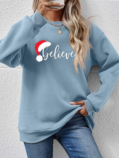 Sudadera de manga larga con gráfico BELIEVE