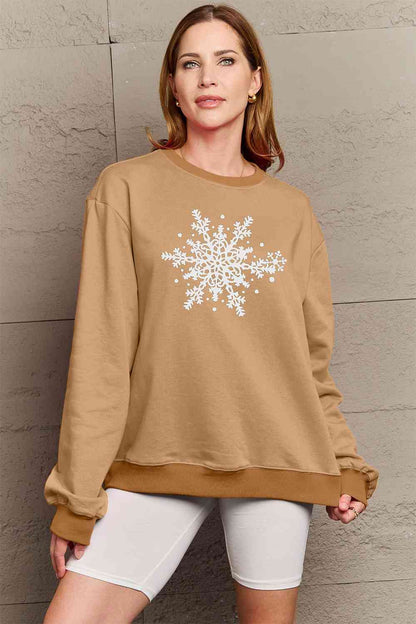 Simply Love - Sweat-shirt avec motif flocon de neige pleine taille