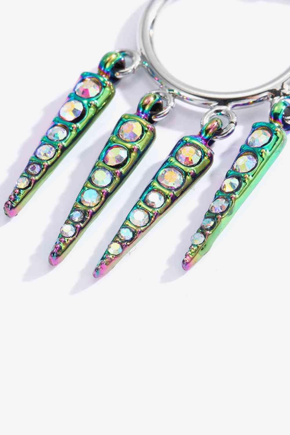 5 paires de boucles d'oreilles géométriques en strass multicolores, vente en gros