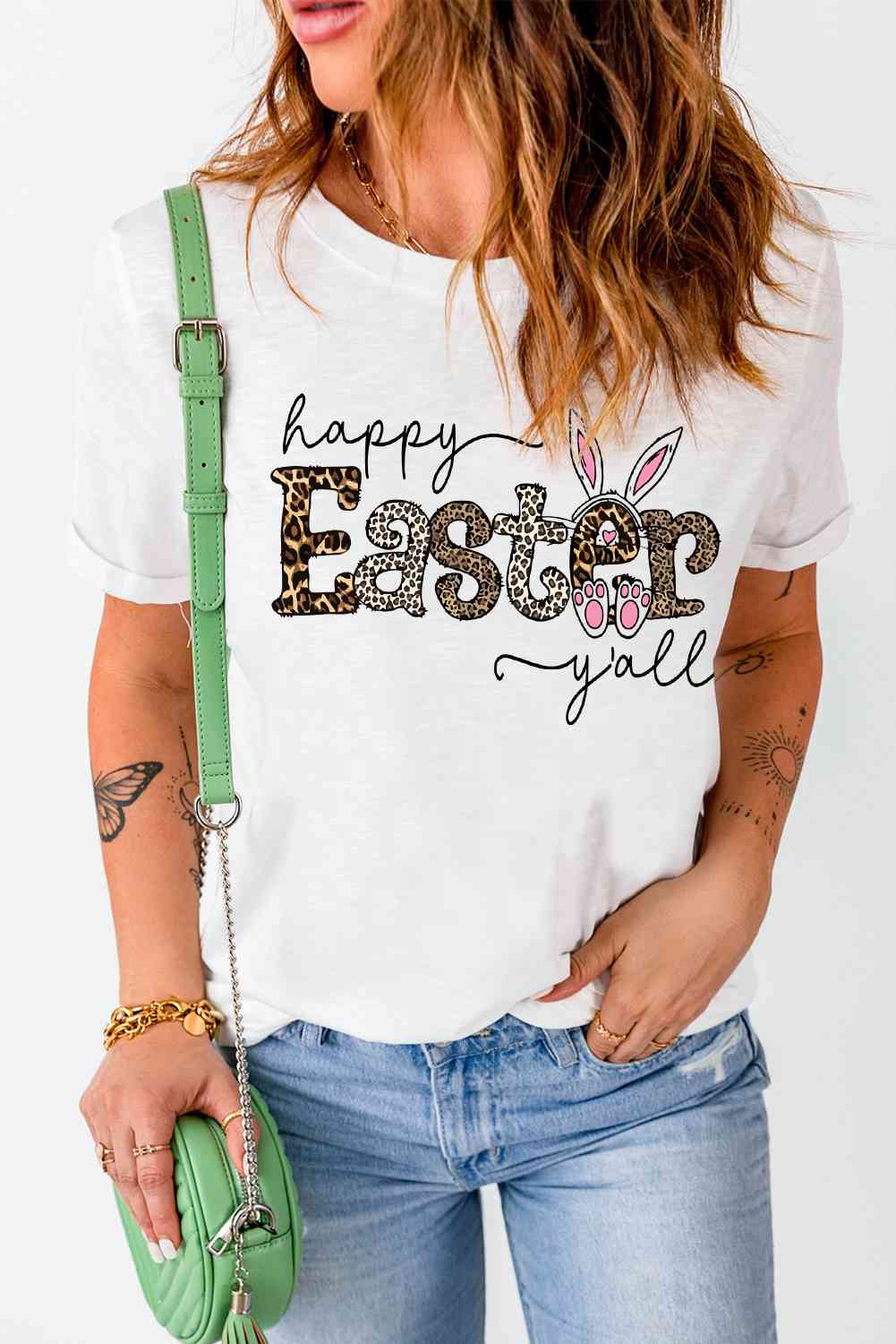 HAPPY EASTER Y'ALL T-shirt graphique à col rond