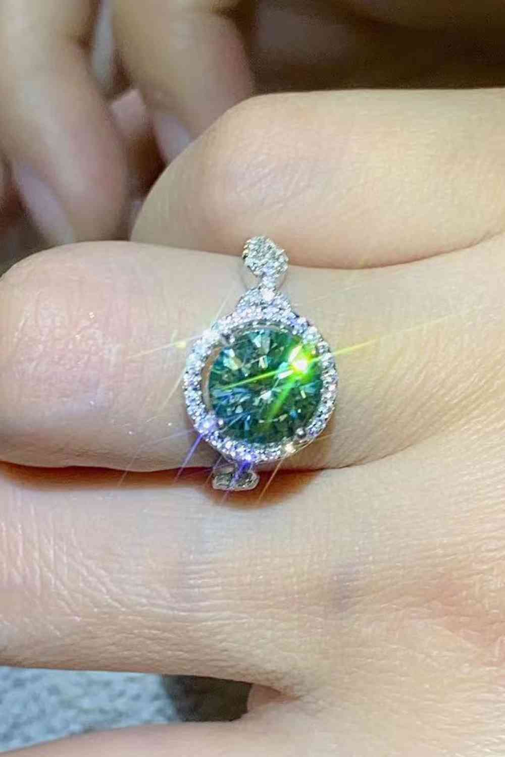 Bague vert émeraude moissanite 2 carats