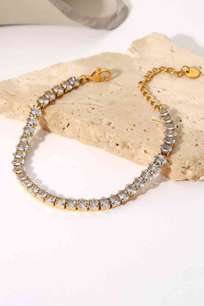 Pulsera chapada en oro de 18 quilates con circonitas incrustadas