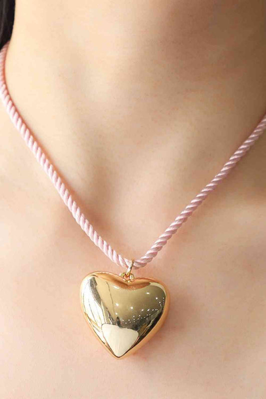 Collier corde pendentif coeur