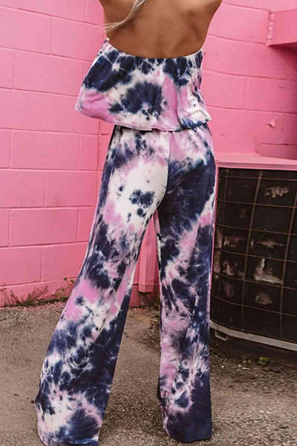 Tie-Dye Layered Strapless Jumpsuit