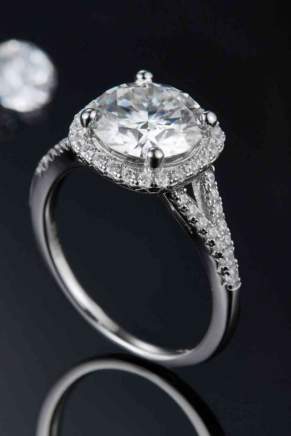 Bague halo moissanite 3 carats