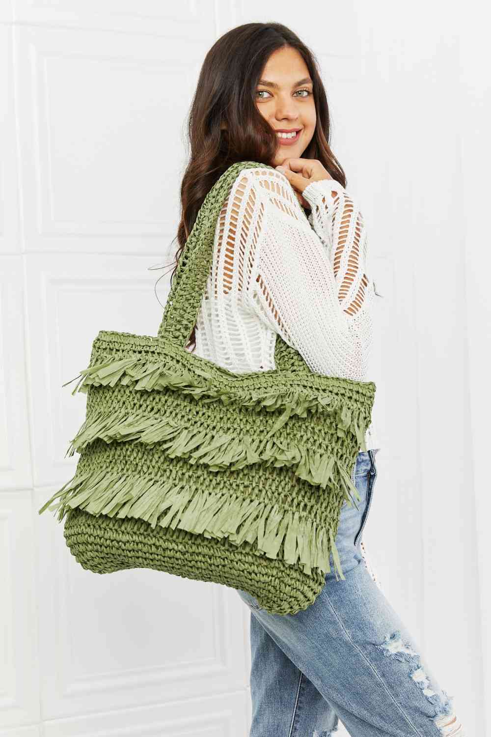 Fame The Last Straw Bolso tote de paja con flecos