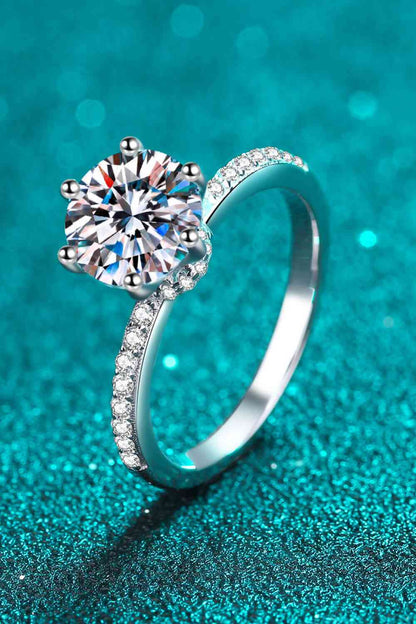 Bague moissanite 2 carats en argent sterling 925