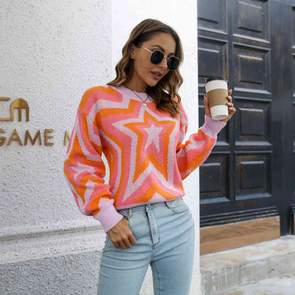 Star Dropped Shoulder Sweater