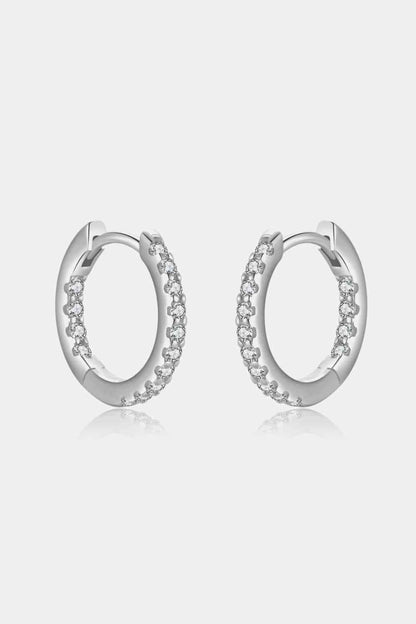 Boucles d'oreilles Huggie en argent sterling 925 avec zircon incrusté