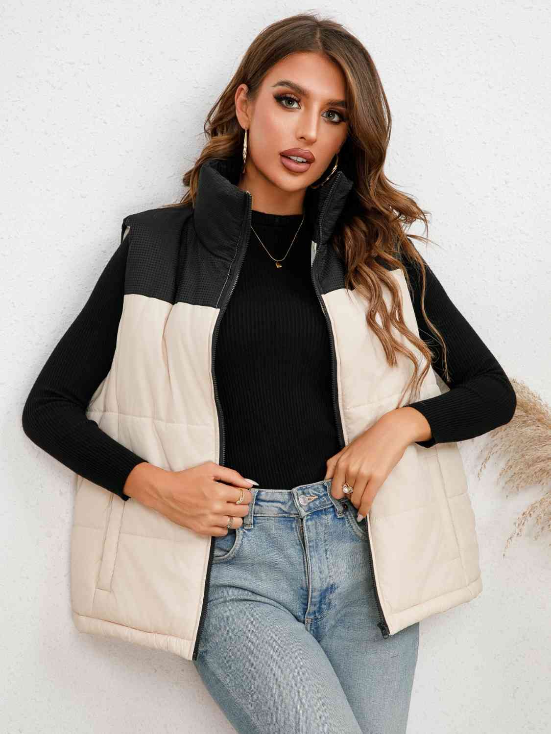 Gilet zippé bicolore