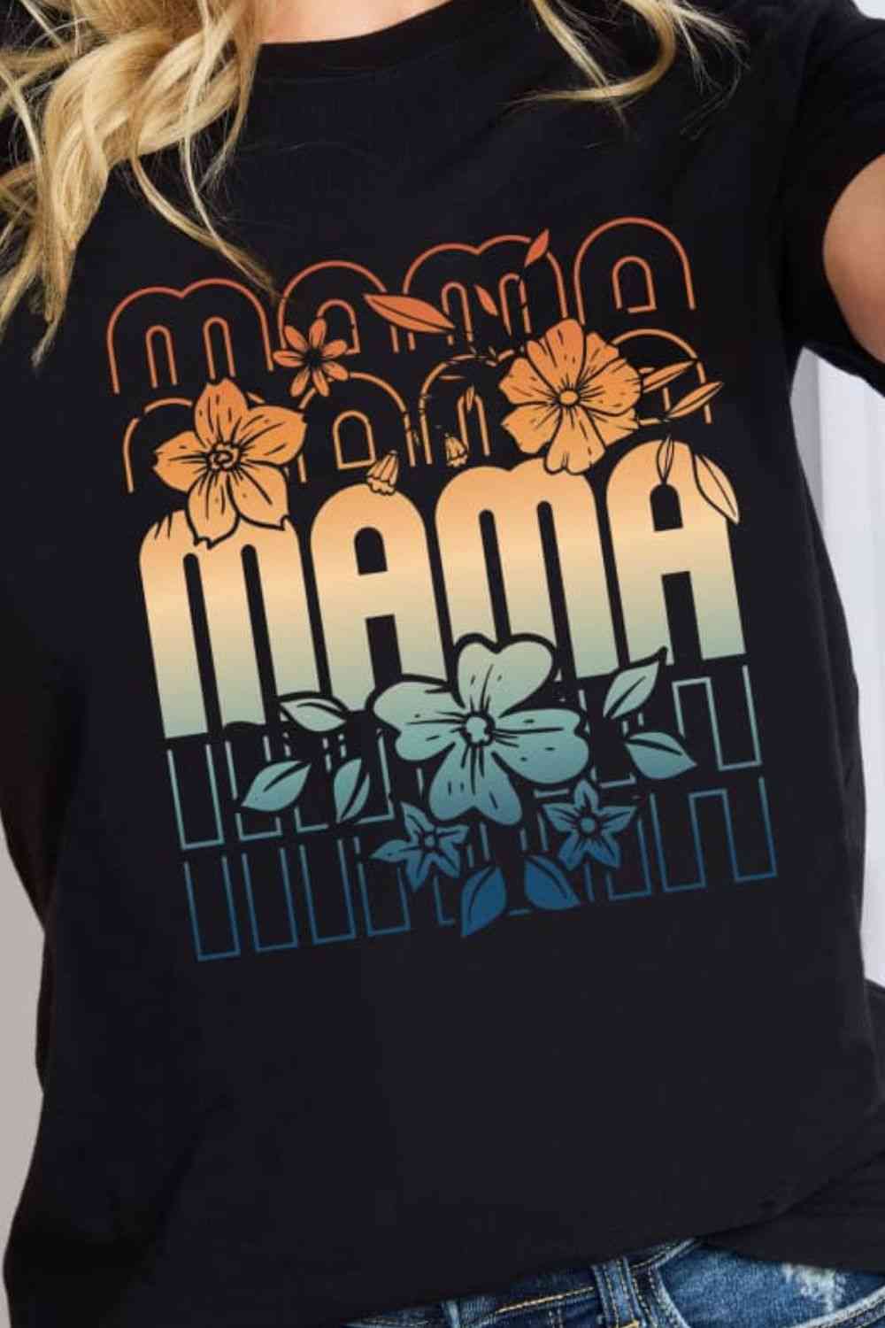 Camiseta de algodón con gráfico MAMA de talla grande de Simply Love