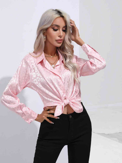 Chemise boutonnée à col imprimé