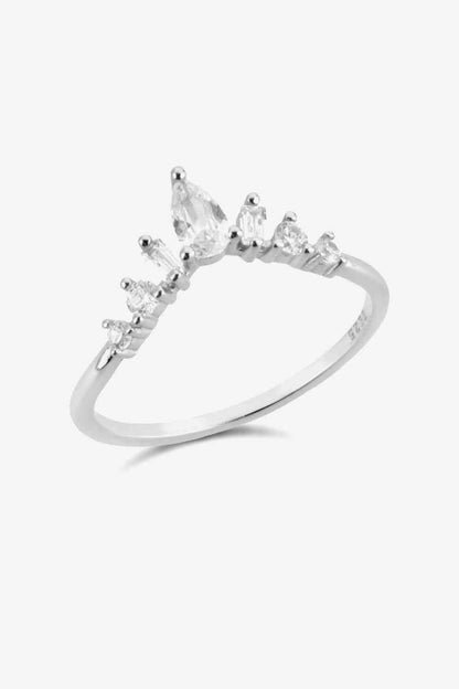 Bague en argent sterling 925 avec zircone