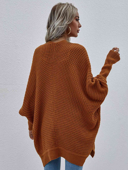 Cardigan ouvert sur le devant en tricot gaufré