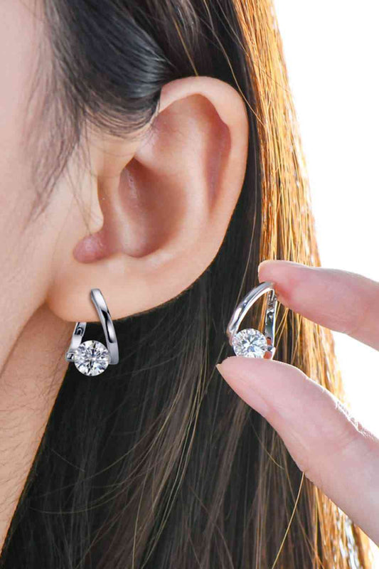 Boucles d'oreilles coeur en argent sterling 925 moissanite 2 carats