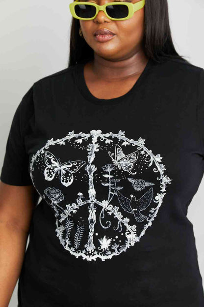 mineB T-shirt graphique papillon pleine taille