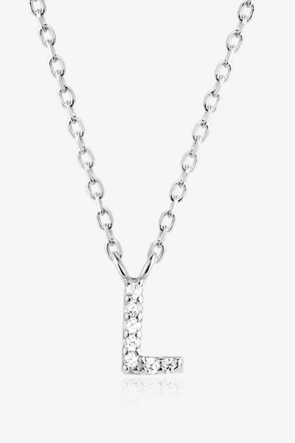 Collier en argent sterling 925 avec zircon L à P