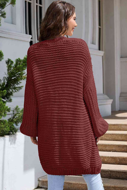 Cardigan long ouvert sur le devant