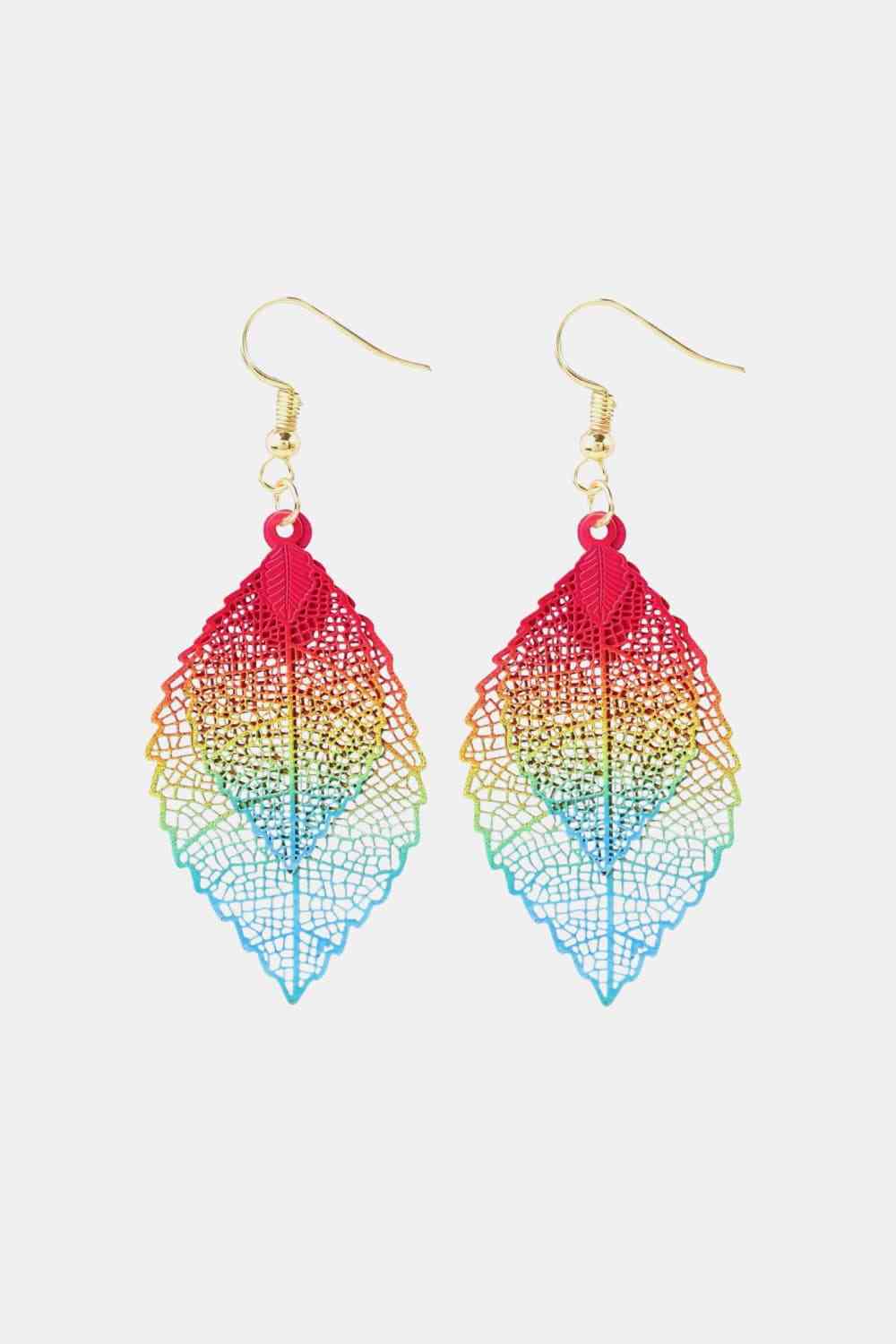 Pendientes colgantes con forma de hoja