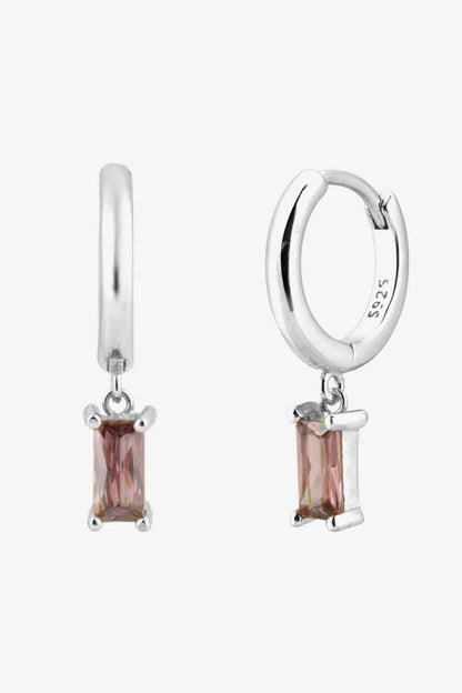 Boucles d'oreilles pendantes Huggie en zircone