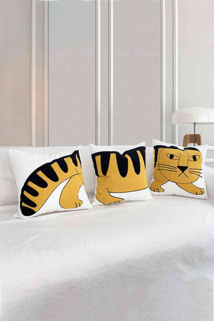 Paquete de 3 fundas de almohada decorativas con bordado con aguja perforadora