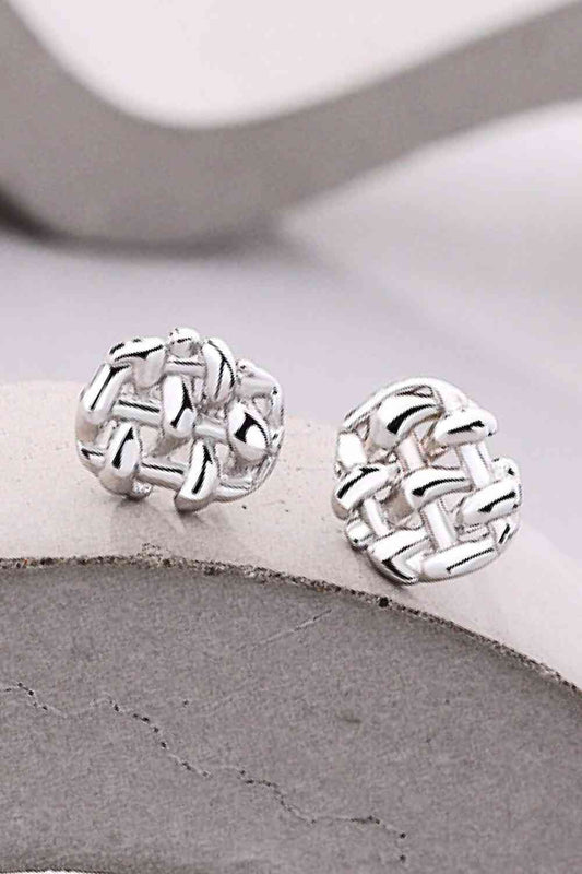 Boucles d'oreilles à tige tissées en argent sterling 925