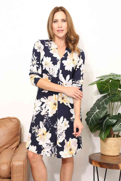 Vestido camisero con estampado de flores de tamaño completo de Sew In Love