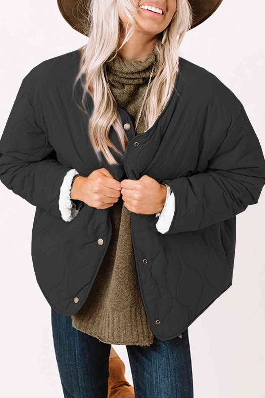 Manteau d'hiver boutonné à manches longues sur le devant