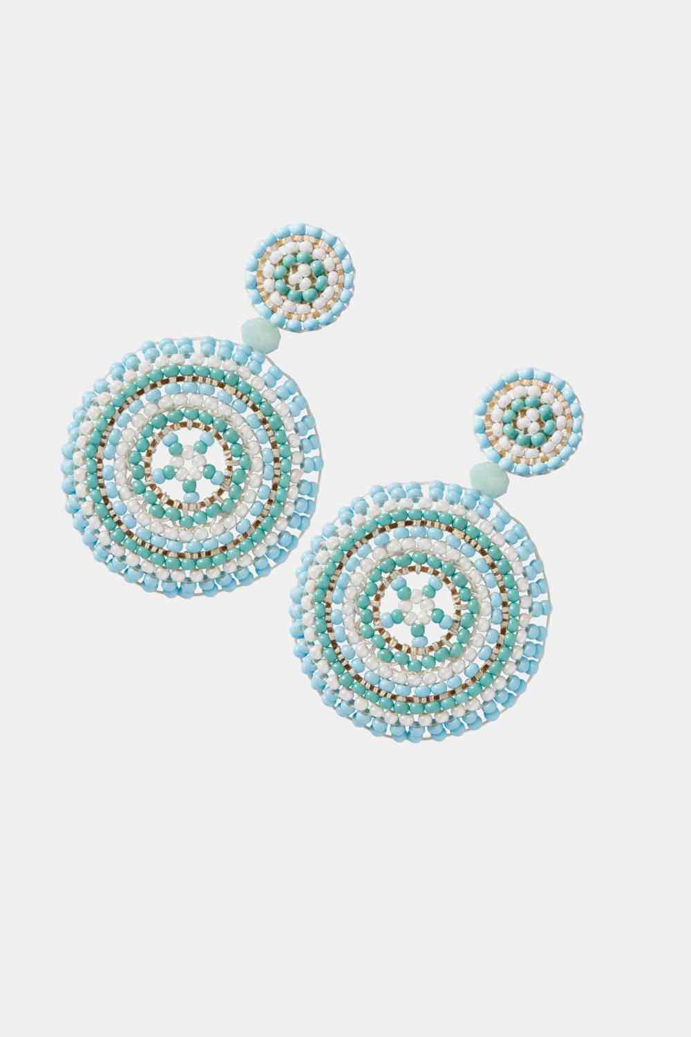 Pendientes colgantes de forma redonda estilo boho con cuentas