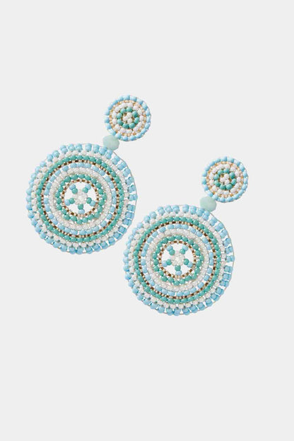 Pendientes colgantes de forma redonda estilo boho con cuentas