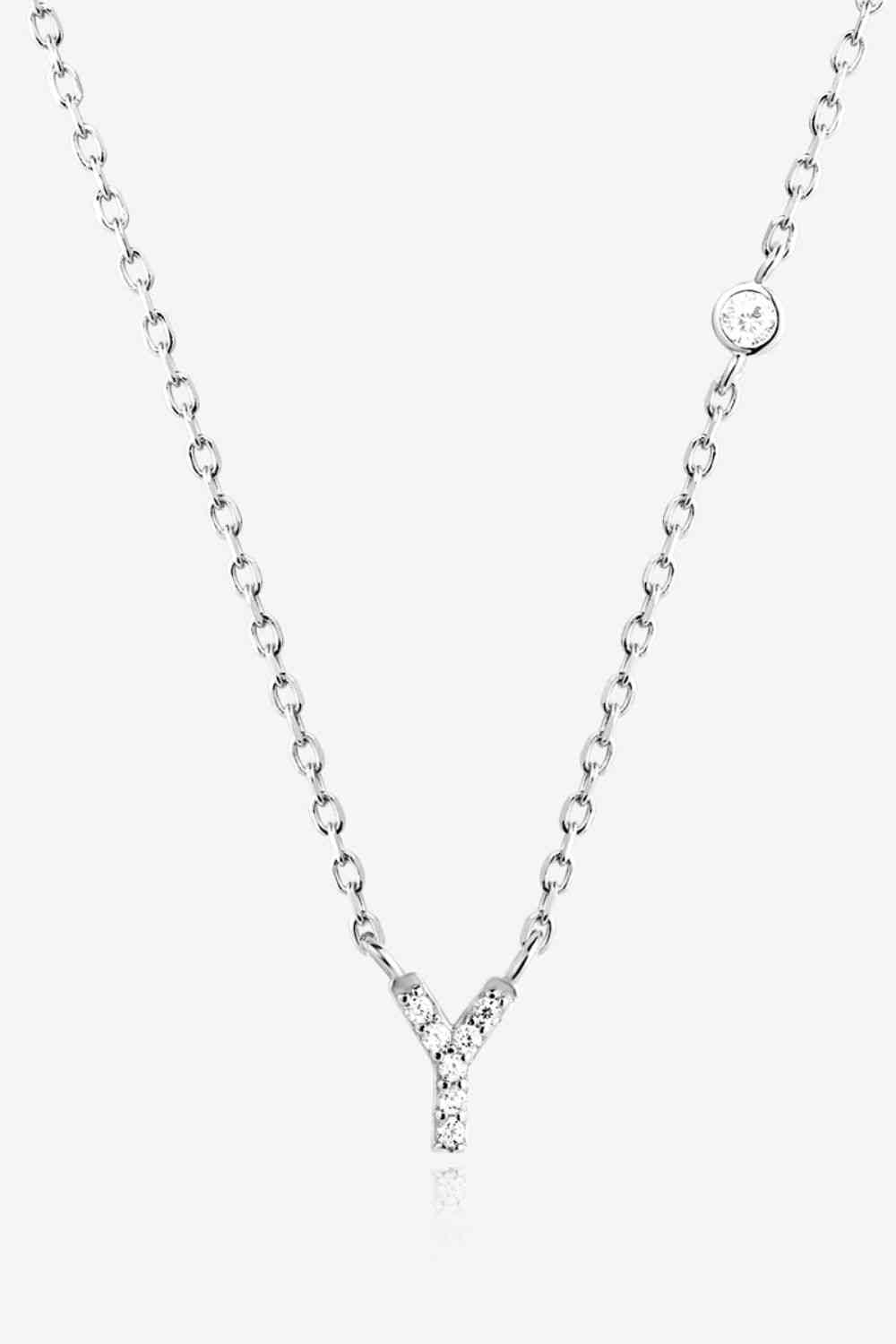 Collier en argent sterling 925 avec zircon V à Z