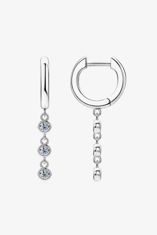 Boucles d'oreilles en argent sterling 925 avec décor Moissanite