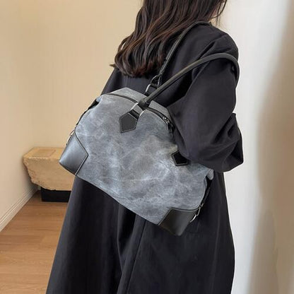 Sac à bandoulière en cuir PU contrasté