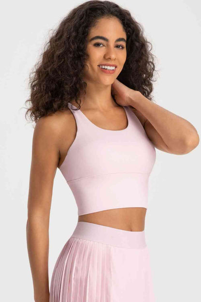 Soutien-gorge de sport à détail d'échelle dans le dos croisé